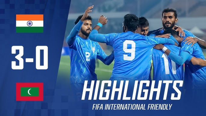 India vs Maldives Football Match Highlights: Blue Tigers End Winless Streak with a 3-0 Victory